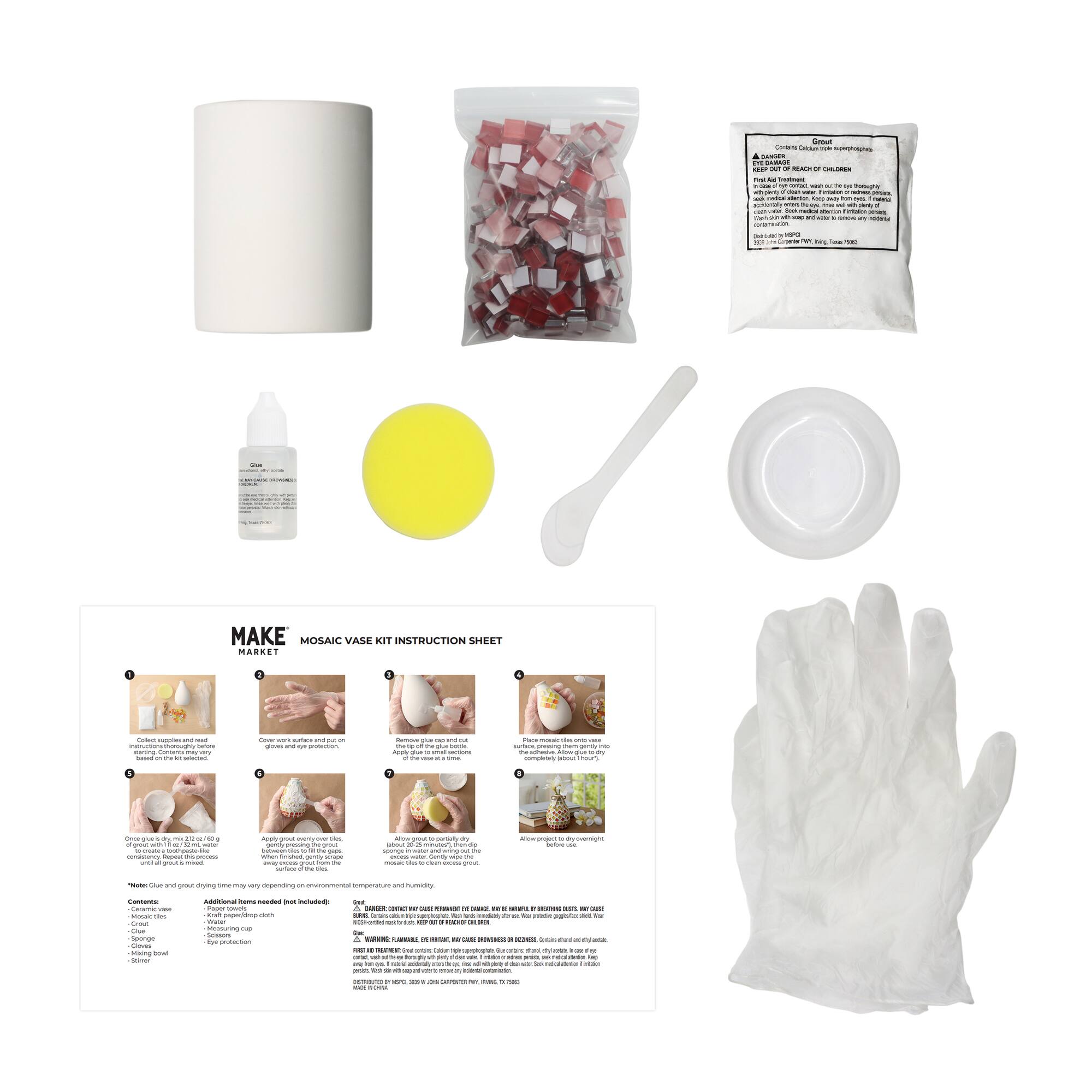 Pink Mosaic Vase Kit by Make Market®